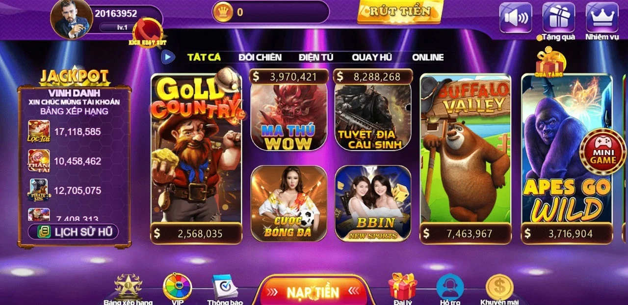 Tìm và chọn Buffalo Valley trên trang chủ 68Gamebai.